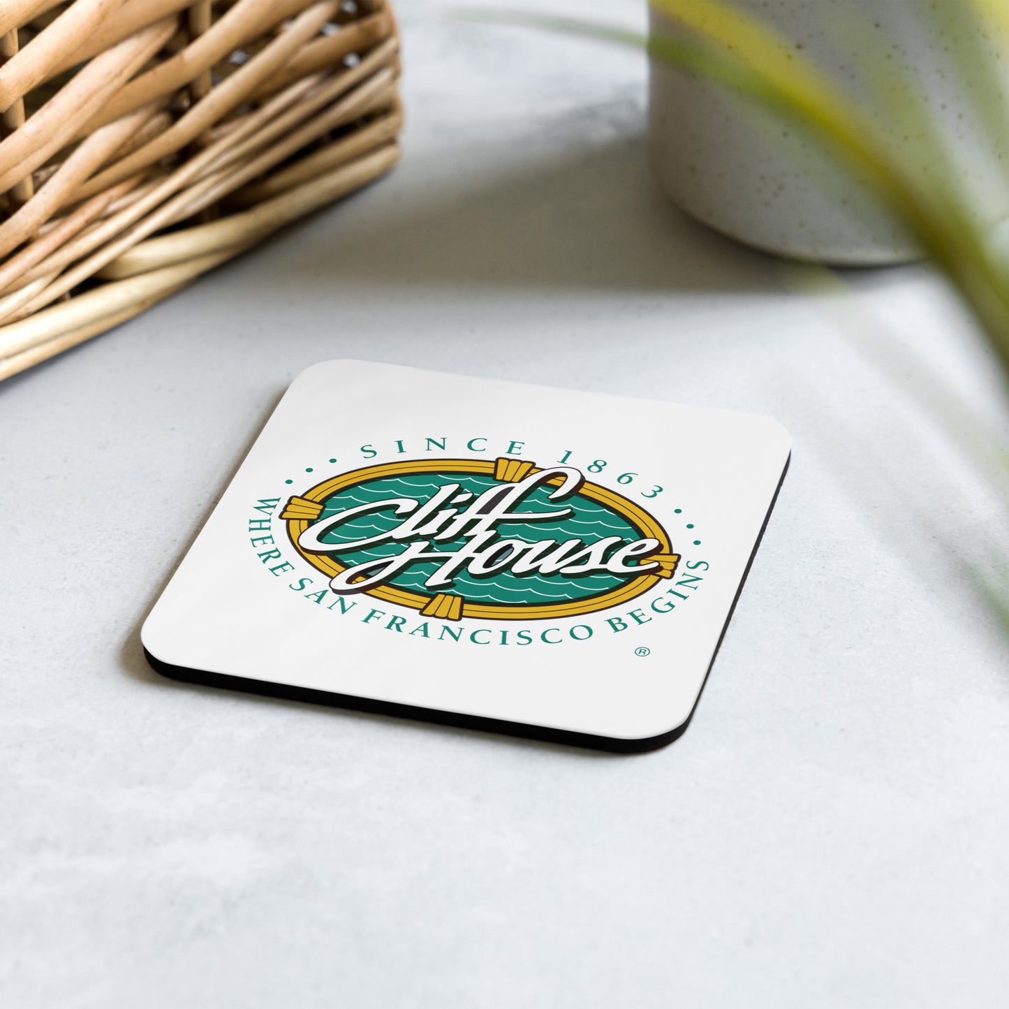 Cliff House Cork-back coaster